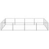 Dog Kennel Silver 129.2 ft² Steel