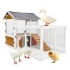 Large outdoor chicken coop Wooden chicken coop, duck coop with nest box, bird cage, rabbit cage - waterproof PVC board ( yellow brown gradient 80 ")L