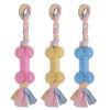 Dog Chews Toy with Cotton Rope Natural Rubber Toys Cleans Molars